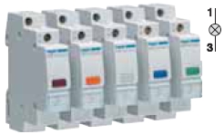 Індикатор LED 230В  зелений 1м модульный указатель Индикаторы напряжения тока hager модульный купить Киев цена покажчик напруги струму модульний індикатор купить Київ ціна