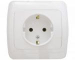 Механизм розетки с заземлением серия Sq белый