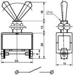 Тумблер Вкл - Выкл одна цепь (2 положения, 2 контакта, 1А)