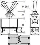 Тумблер Вкл - Выкл две цепи (2 положения, 4 контакта, 1А)
