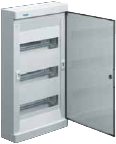 Щит розподільчий навісний 36 модулів 36 місць для автоматичних вимикачей, з прозорими дверцятами hager GOLF распределительный навесной ящик внешней установки пластиковый ETI навесной электрический щиток для автоматов бокс корпус купить Киев цена шафа елек