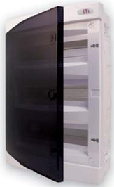 Щит распределительный навесной 36 мест для 36 автоматических выключателей белая дверь 36 модулей ящик внешней установки пластиковый ETI навесной электрический щиток для автоматов бокс корпус купить Киев цена шафа електрична розподільчий щиток автоматичних