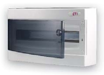 Щит распределительный навесной 12 мест для 12 автоматических выключателей прозрачная дверь 12 модулей ящик внешней установки пластиковый ETI навесной электрический щиток для автоматов бокс корпус купить Киев цена шафа електрична розподільчий щиток автомат