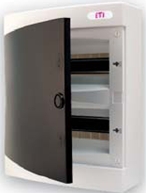 Щит распределительный навесной 18 мест для 18 автоматических выключателей прозрачная дверь 18 модулей ящик внешней установки пластиковый ETI навесной электрический щиток для автоматов бокс корпус купить Киев цена шафа електрична розподільчий щиток автомат