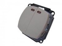 Механизм выключателя с подсветкой 2 клавишный белого цвета для установки в стену выгодная цена в Киеве купить с доставкой механізм вимикача з підсвічуванням 2 клавішний білого кольору для установки в стіну вигідна ціна в Києві купити з доставкою