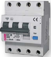 KZS 4М 3p+N С 20А / 0.03А 10kA дифавтомат дифференциальный автоматический выключатель 4-полюсный купить Киев цена диференційний автоматичний вимикач чотириполюсний купити Київ ціна eti