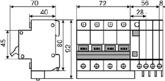 Дифференциальный выключатель ДВ-2006 4p 16А 30мА 4 полюсный купить Киев цена диференційний автоматичний вимикач чотириполюсний купити Київ ціна