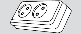Колодка электрическая 2 розетки (2 места подключения, без заземления) купить Киев цена