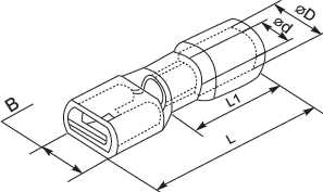 Коннектор плоский в изоляции, тип мама, ширина лопатки 4.8мм, на провод сечением от 1.5 до 2.5 квадрат мм купить в Киеве по выгодной цене с доставкой