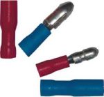 Коннектор цилиндрический тип мама Д = 4мм в изоляции, на провод сечением от 1.5 до 2.5 квадрат мм (ток 15А, уп. 100шт)