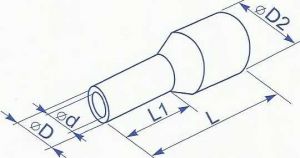 Наконечник трубчатый в изоляции для оконцевания провода сечением 1 квадрат купить в Киеве по выгодной цене с доставкой