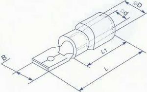 Коннектор плоский с частичной изоляцией, тип папа, ширина лопатки,6.3мм, для провода сечением от 0.5 до 1.5 квадрат мм купить в Киеве по выгодной цене с бесплатной доставкой