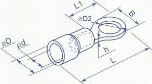 Наконечник под винт М3 в изоляции для провода сечением от 0.5 до 1.5 квадрат мм ток до 15А применяется для оконцевания медных проводников методом опрессовки где необходимо винтовое крепежное соединение купить в Киеве по выгодной цене с доставкой