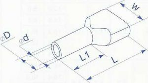 Наконечник трубчатый для двух проводов сечением по 0.75 квадрат (2 х 0.75) купить в Киеве по выгодной цене с доставкой