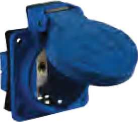 Гнездо врезное кабельное силовое разъем ГВ 16А (220В) 2Р+РЕ синее купить Киев цена