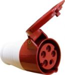 Гнездо переносное кабельное силовое разъем ГП 16 Ампер 5 контактов дырок 380 вольт 3Р+N+РЕ купить Киев цена