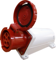 Гнездо стационарное кабельное силовое разъем ГC 125 Ампер 5 контактов дырок влагозащищенное IP67 380 вольт 3Р+N+РЕ купить Киев цена